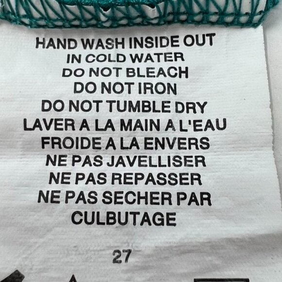 Sympli Teal High Rise Pull On Knit Scalloped Cross Over Wide Leg Pants Size 12 - Picture 7 of 13